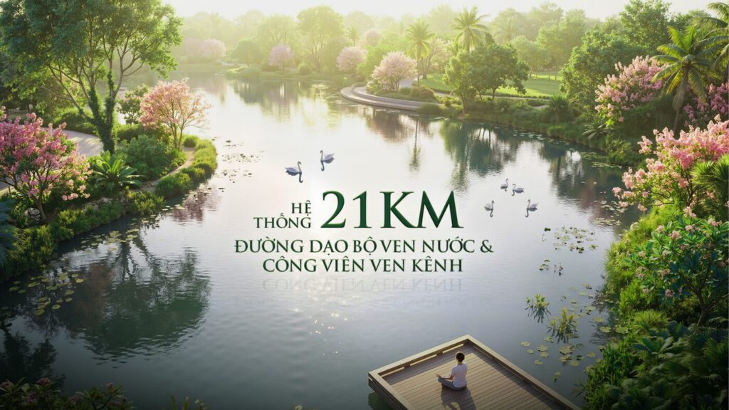 21km đường dạo bộ ven nước và công viên ven kênh Vinhomes Saigon Park