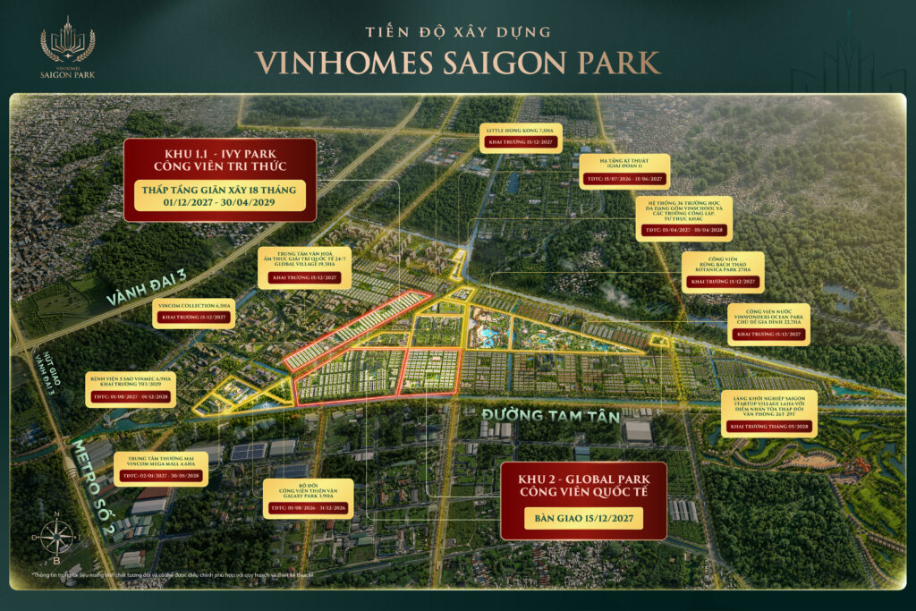tiến độ dự án Vinhomes SaiGon Park